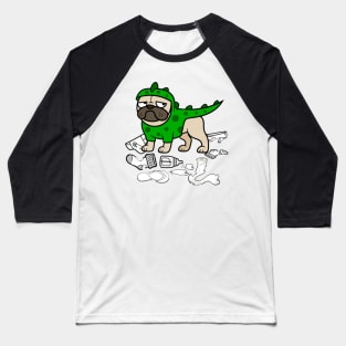 Pug Baby Godzilla Baseball T-Shirt